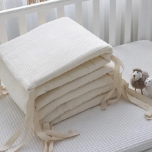 Load image into Gallery viewer, Waffle Cotton Baby Crib Bumper One Piece Washable Anti Collision Cushion for Newborn Nursery Decor