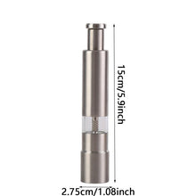 Load image into Gallery viewer, Thumb Press Stainless Steel Salt and Pepper Grinder