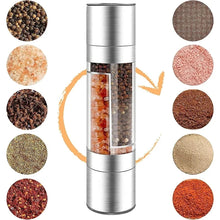 Load image into Gallery viewer, 2 In 1 Stainless Steel Salt and Pepper Grinders