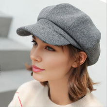 Load image into Gallery viewer, Wool Winter Newsboy Cap for Women