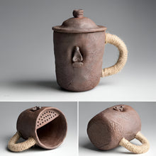 Load image into Gallery viewer, Handmade Thick Ceramic Coffee Mug with Lid and Spoon