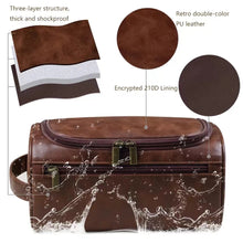 Load image into Gallery viewer, Men's Large Leather Travelling Toiletry Bag