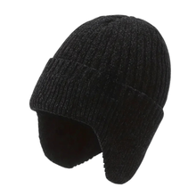Load image into Gallery viewer, Knitted Winter Hat With Fleece Lining and Ear Covers