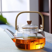 Load image into Gallery viewer, Glass Teapot Heat-Resistant Borosilicate Glass Teapot Boiling Teapot