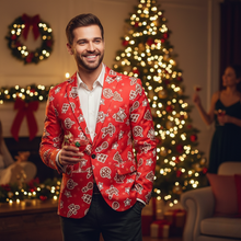 Load image into Gallery viewer, Men's Christmas Blazer Jacket for Holiday Parties and New Year Celebrations