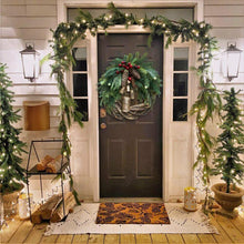Load image into Gallery viewer, Rustic Vine Wreath with Golden Bells and Pinecones, 17 Inch
