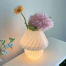 Load image into Gallery viewer, Swirled Glass Mushroom Lamp with Stepless Dimming for Bedside Tables