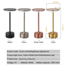 Load image into Gallery viewer, USB Rechargeable LED Touch Sensor Table Lamp