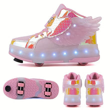 Load image into Gallery viewer, Light-Up Roller Skates Sneakers with Wings, USB Rechargeable