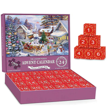 Load image into Gallery viewer, Christmas Jigsaw Advent Calendar Puzzle Blind Box 24 Parts