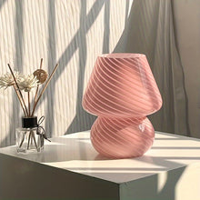 Load image into Gallery viewer, Swirled Glass Mushroom Lamp with Stepless Dimming for Bedside Tables