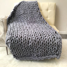 Load image into Gallery viewer, Chenille Chunky Knitted Blanket, Thick Cable Knit Throw for Couch Bed Sofa