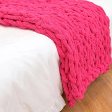 Load image into Gallery viewer, Chenille Chunky Knitted Blanket, Thick Cable Knit Throw for Couch Bed Sofa