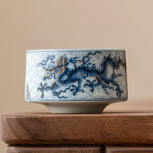 Load image into Gallery viewer, Blue and White Chinese Dragon Ceramic Gaiwan Tea Set