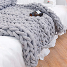 Load image into Gallery viewer, Chenille Chunky Knitted Blanket, Thick Cable Knit Throw for Couch Bed Sofa