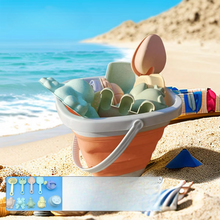 Load image into Gallery viewer, Kids Beach Sand and Water Play Set - Foldable Bucket and Accessories (1, 5, or 11 Piece Set, Random Color)