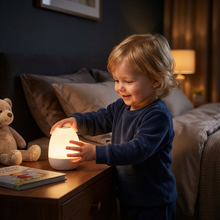 Load image into Gallery viewer, Egg Shaped Silicone Night Light with Touch Controls and Adjustable Brightness