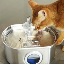 Load image into Gallery viewer, Ultra-Quiet Stainless Steel Pet Water Fountain with Triple Filtration System, 108.2oz Capacity for Cats and Dogs