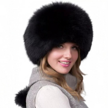 Load image into Gallery viewer, Natural Fox Fur Hat Women Cap Thick Fur Cap Winter Warm Hat Female Fashion For Women Hat With Earmuffs Hat