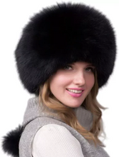 Load image into Gallery viewer, 100% Natural Fox Fur Hat Women Cap Thick Fur Cap Winter Warm Hat Female Fashion For Women Hat With Earmuffs Hat