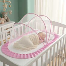 Load image into Gallery viewer, Foldable Baby Crib with Mosquito Net and Soft Mattress Set