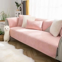 Load image into Gallery viewer, Plush Lamb Wool Sofa Cover, Soft Non Slip Cushion Protector for Modern Living Rooms