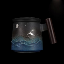Load image into Gallery viewer, Ceramic Tea Filter Mug with Lid and Large Capacity for Home or Office