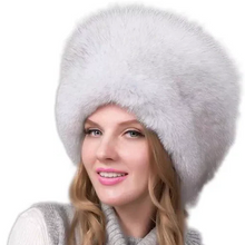 Load image into Gallery viewer, Natural Fox Fur Hat Women Cap Thick Fur Cap Winter Warm Hat Female Fashion For Women Hat With Earmuffs Hat