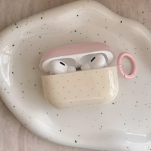 Load image into Gallery viewer, Stylish Beige Pink IMD Earphone Case with Pendant Hook