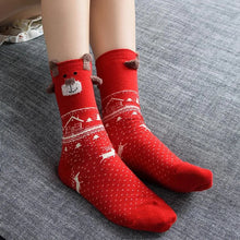 Load image into Gallery viewer, Festive Reindeer Christmas Socks for Women
