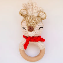 Load image into Gallery viewer, Crochet Baby Rattle in Wood and Yarn