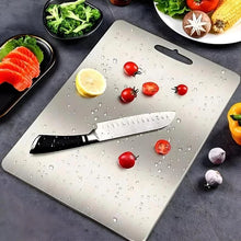 Load image into Gallery viewer, Stainless Steel Cutting Board – SUS304 Non-Porous Surface, Easy Clean, Odor-Resistant, Durable Kitchen Prep Board