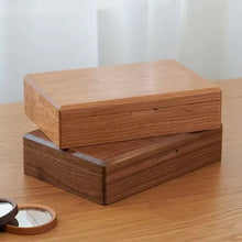 Load image into Gallery viewer, Minimalist Walnut Jewelry Box with Lock and Velvet Lining