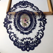 Load image into Gallery viewer, Elegant Embroidered Lace Round Tablecloth with Matching Napkins and Coasters for Dining and Events
