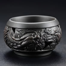 Load image into Gallery viewer, Purple Clay Dragon Relief Handmade Teapot for Traditional Tea Ceremony