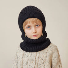 Load image into Gallery viewer, Kids Winter Knitted Hat and Scarf Set with Plush Lining