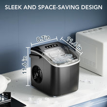 Load image into Gallery viewer, Portable Countertop Ice Maker – Efficient, Self-Cleaning Machine with Ice Scoop and Basket