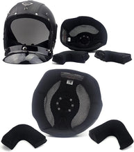 Load image into Gallery viewer, Vintage PU Leather Motorcycle Helmet with Face Mask and Goggles