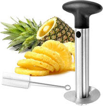 Load image into Gallery viewer, Pineapple corer and slicer tool – stainless steel 3-in-1 peeler, cutter & wedger for kitchen use