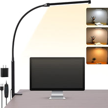 Load image into Gallery viewer, LED Desk Lamp With Clamp, Flexible Gooseneck And 3 Light Modes