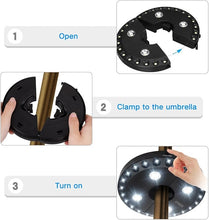 Load image into Gallery viewer, 28 LED patio umbrella light – 3 brightness modes for garden, camping & outdoor lighting