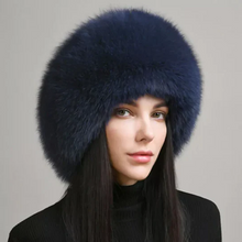 Load image into Gallery viewer, 100% Natural Fox Fur Hat Women Cap Thick Fur Cap Winter Warm Hat Female Fashion For Women Hat With Earmuffs Hat