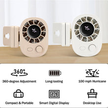 Load image into Gallery viewer, Portable Car Clip Fan – 360 Degree Rotating USB Rechargeable Mini Fan with Clamp