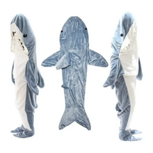 Load image into Gallery viewer, Shark Fleece Hooded Blanket