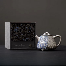 Load image into Gallery viewer, Gilded Silver Buddha Ceramic Tea Pot