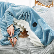 Load image into Gallery viewer, Shark Fleece Hooded Blanket
