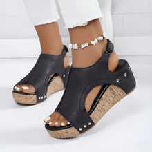 Load image into Gallery viewer, Open Toe Slingback Wedge Sandals