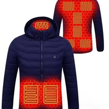 Load image into Gallery viewer, Men's Heated Winter Jacket with USB Electric Warming and Thick Padded Insulation