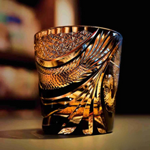 Load image into Gallery viewer, Dragon Hand Cut Crystal Whisky Glass with Loong Pattern