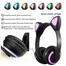 Load image into Gallery viewer, Cat Glowing Bluetooth Headphones